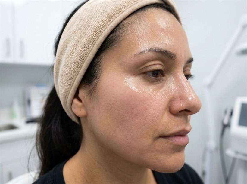 Después del protocolo PDRN y Plasma en Facial 14: piel luminosa Glass Skin y poros refinados